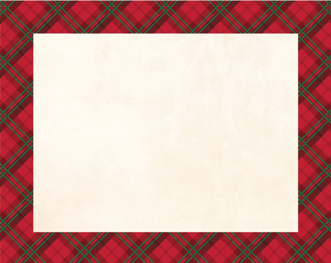12 Holiday plaid paper place mats, holiday table setting, Christmas table decor, DIY Christmas party, Holiday placemats, christmas placemats