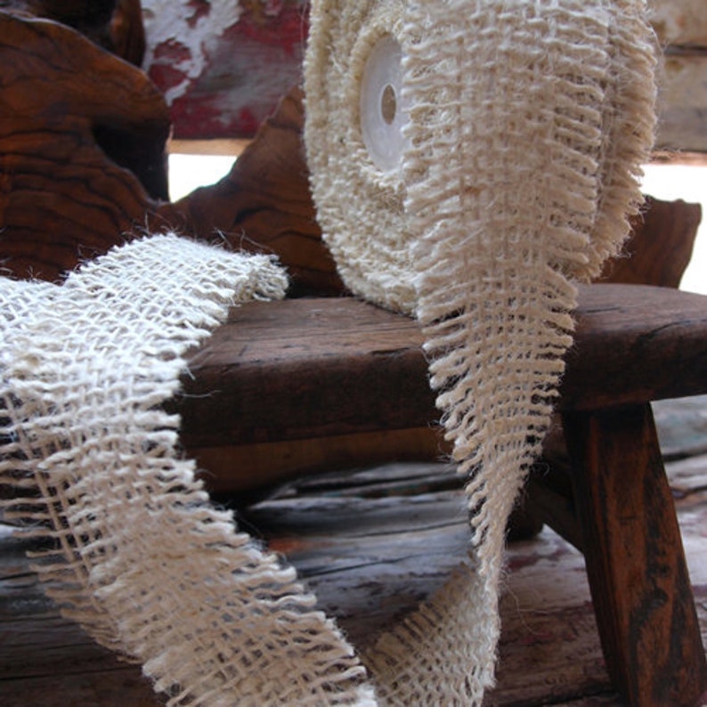 white burlap rolls