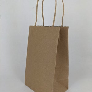 12- 8.5" biodegradable paper craft bags, gift bags, party favor bags, kraft bags, brown paper bag, sample favor bags, biodegradable bags