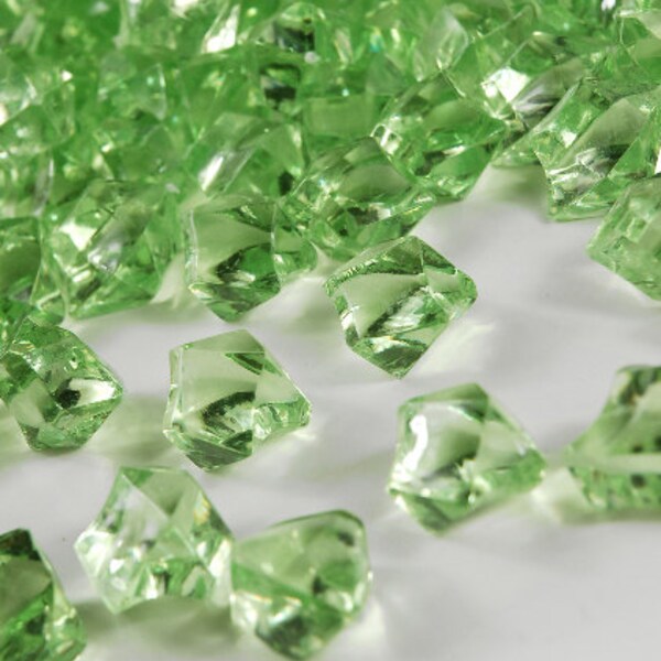 Apple/lime green acrylic rocks, acrylic rock filler, vase filler, gems, acrylic gems, table scatter, ice rocks, crystals, cubes