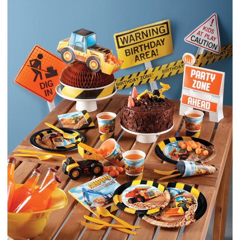 6 Construction Cone Shaped Candles Big Dig Construction Etsy