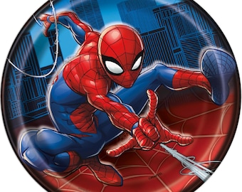 Spiderman paper party dessert plates 8ct, Spiderman birthday party, Spiderman party supplies, Spiderman tableware