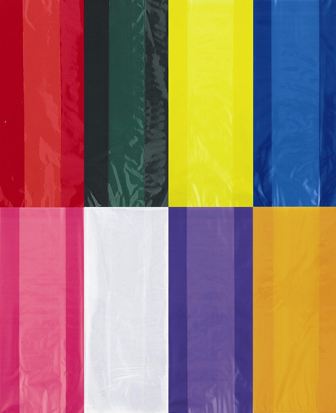 Colored Cellophane Plastic Gift Treat Bags, Goodie Bags, Candy Bags