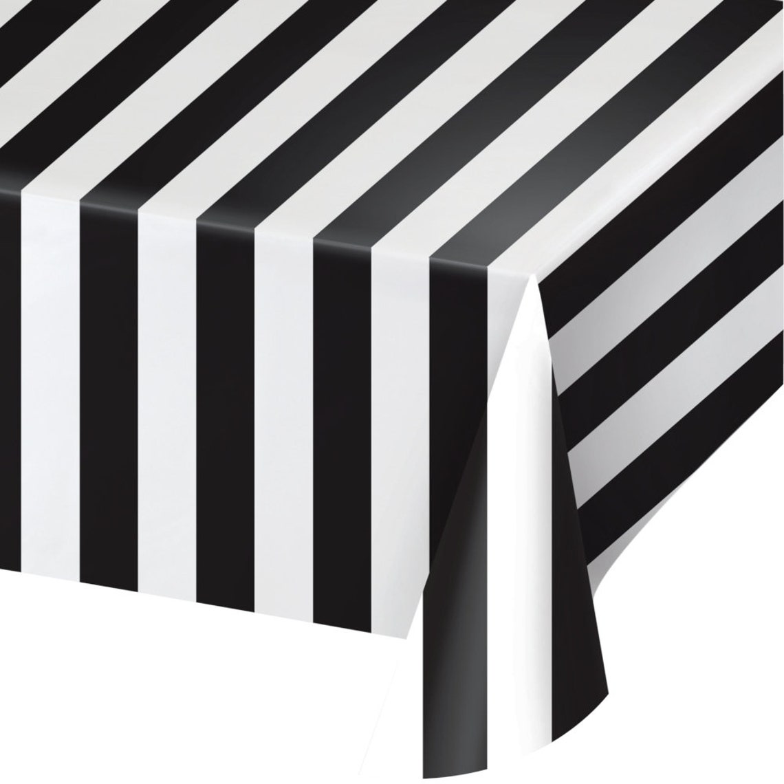 Black and white striped plastic table cloth striped plastic Etsy