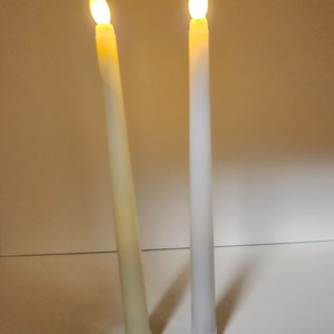 Set of 6 11 LED flickering flameless taper candles for candlesticks image 3