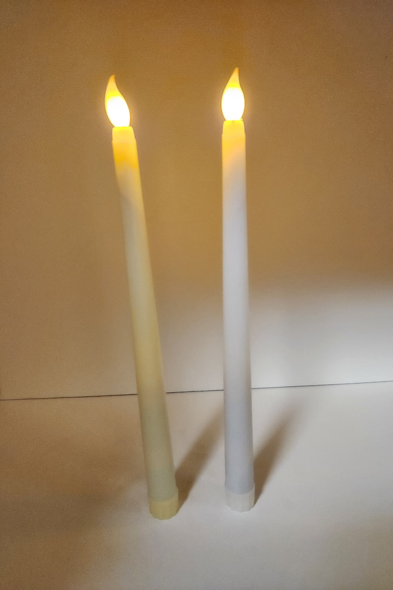 Set of 6 11 LED flickering flameless taper candles for candlesticks image 3