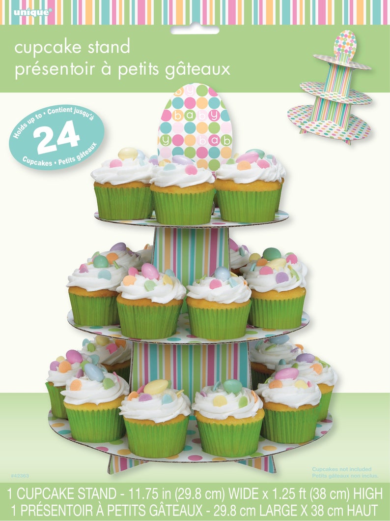 Rainbow Colored Cupcake Stand For Baby Shower Baby Birthday Etsy