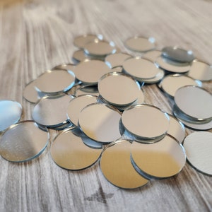 100 count- 1 inch round glass craft and hobby mirrors, round craft hobby mirrors, small mirrors, craft mirrors, mini mirrors