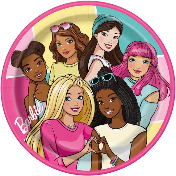 Barbie party paper Lunch plates, Barbie birthday, Birthday party supplies, girl party ideas