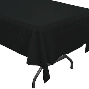 Black 54&quot;x108&quot; rectangle plastic tablecloths for parties, banquet tablecloths, outdoor picnic tablecloths, black rectangle tablecloths