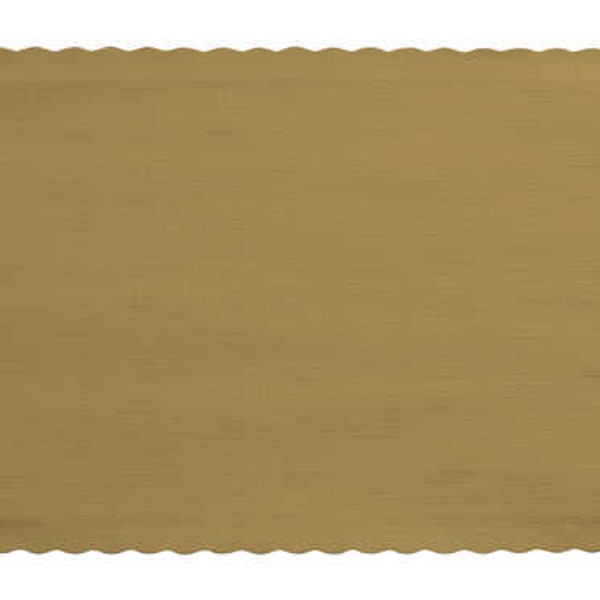 50 count gold Paper Placemats, paper placemats with a scalloped edge, paper place mat, gold place mat, gold placemat