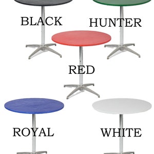 Kwik covers cocktail plastic fitted stretchable elastic tablecloths, round high top table cover, plastic outdoor table cloth, outdoor party