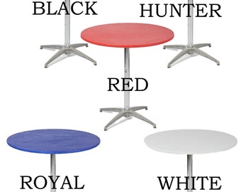 Kwik covers cocktail plastic fitted stretchable elastic tablecloths, round high top table cover, plastic outdoor table cloth, outdoor party