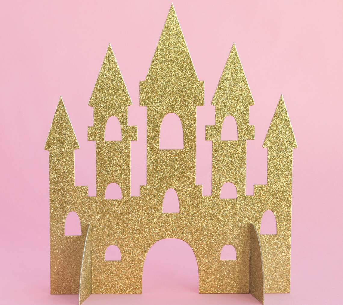 14 Magical Princess Gold Glitter Castle Centerpiece Etsy