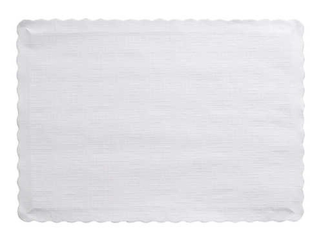50 Count White Paper Placemats, Paper Placemats With a Scalloped Edge