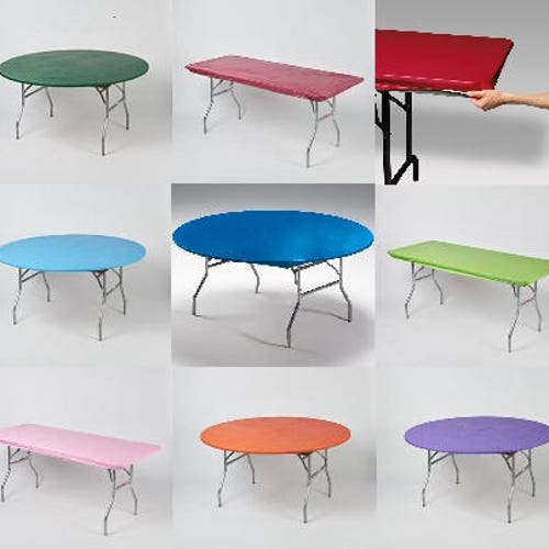 Kwik Covers Plastic Fitted Stretchable Tablecloths Kwik Covers Plastic Fitted Stretchable, Outdoor Round Table Covers With Elastic