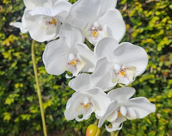 44" White soft touch Latex Phalaenopsis Orchid Stem, DIY Floral Arrangement