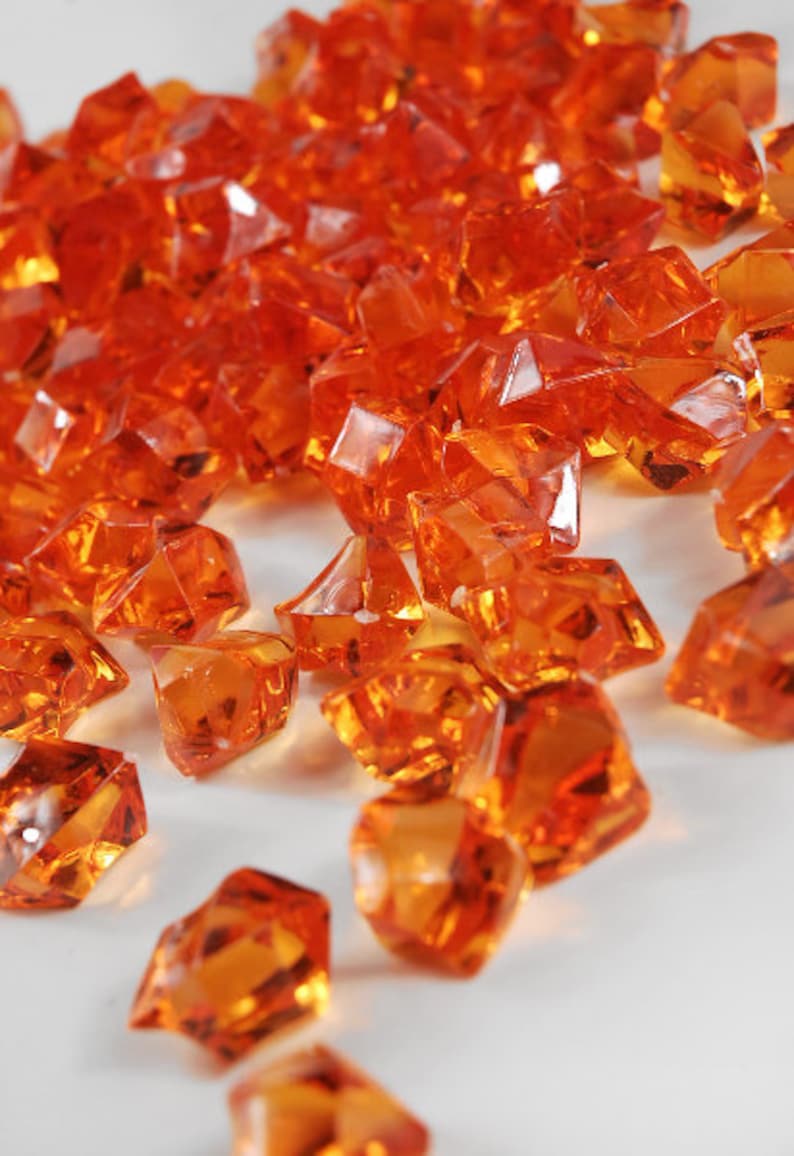 Orange acrylic rock table scatter vase filler rock gem Etsy