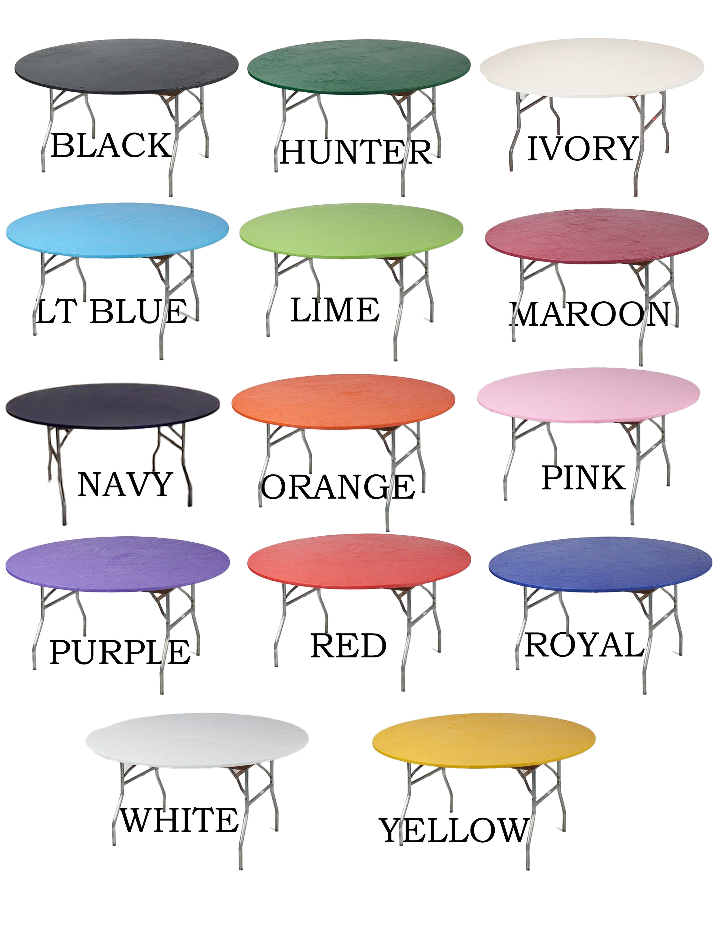 60" round Kwik covers plastic elastic fitted, huggable and stretchable tablecloths, outdoor fitted picnic tablecloth cover