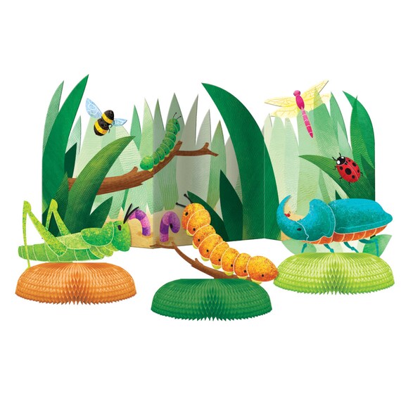 4 Piece Birthday Bugs 3d Centerpiece Set Insect Birthday Etsy