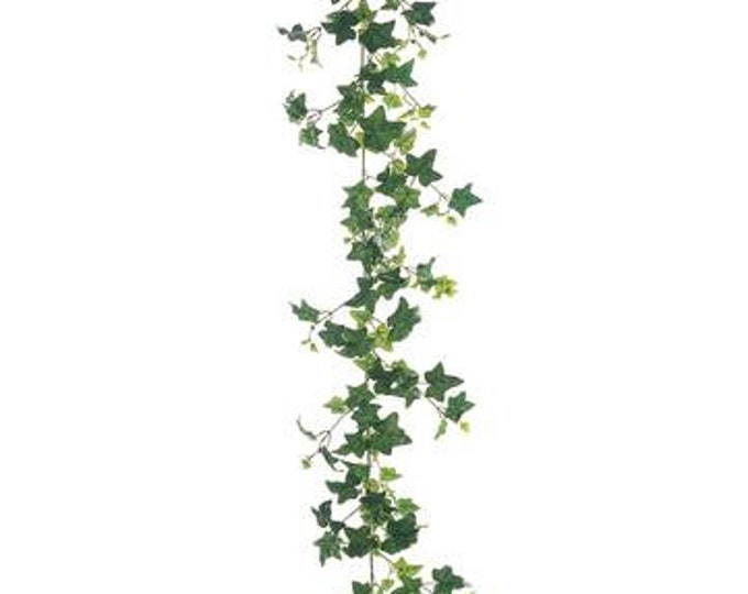 6' Needlepoint Ivy Garland with 190 Leaves, leaf garland, greenery table runner, green wedding runner, greenery garland