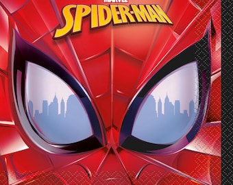 Spiderman paper party lunch napkins, Spiderman birthday party, Spiderman party supplies, Spiderman tableware