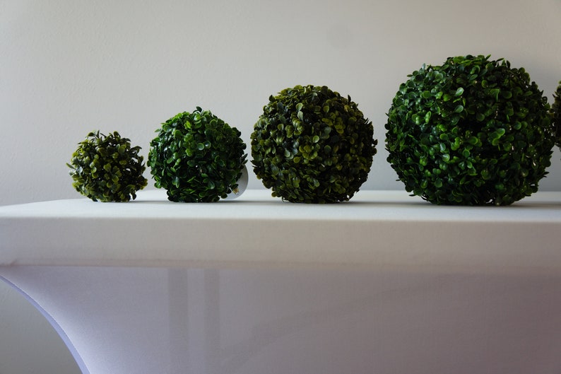 Artificial round green topiary balls for indoor decor, boxwood ball, faux plants image 6