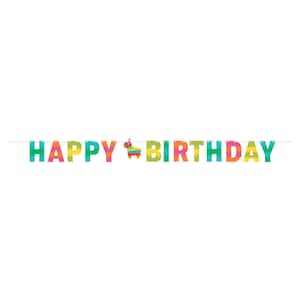 Fiesta fun Happy birthday party banner, cinco de mayo party, fiesta party decorations, Pinata banner, pinata party banner, fiesta birthday