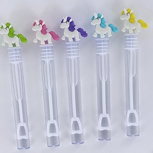 5 rainbow unicorn bubble favors, kids party supplies, girl party favors, baby shower favors, bubble wands, birthday favor, unicorn party