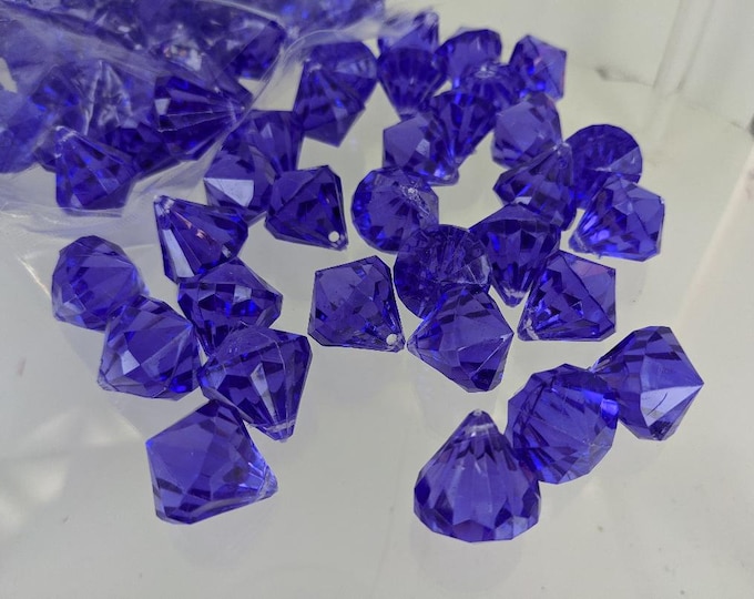 Purple Acrylic plastic diamonds confetti, diamond table scatter, diamond vase filler
