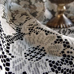 Ivory Floral Lace Square Table Overlay, Wedding Lace Overlay, Baby ...