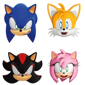 Sonic paper mask favors, sonic the hedgehog, sonic party supplies, Sonic birthday, boy party ideas, licensed by UNIQUE INDUSTRIES