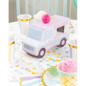 Ice cream truck centerpiece, ice cream party, sugar party, sweets party decor, ice cream party decorations, ice cream centerpiece