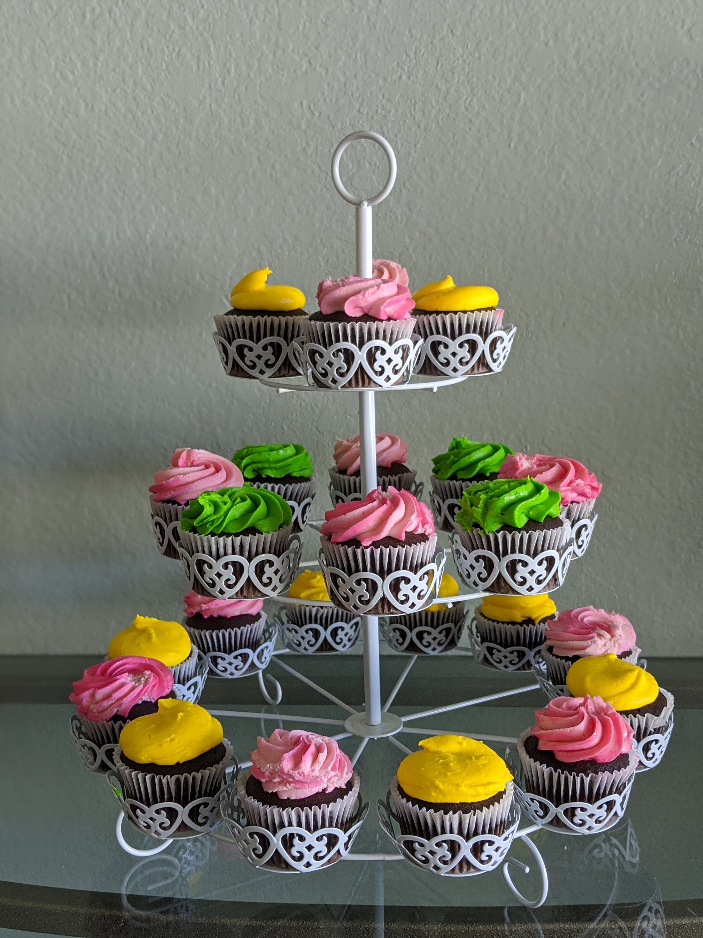 3 tier round cupcake stand for 24 cupcakes white metal Etsy