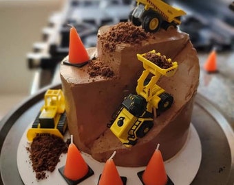 6- Construction cone shaped candles, big dig construction decor, excavator party, dump truck birthday, construction birthday party