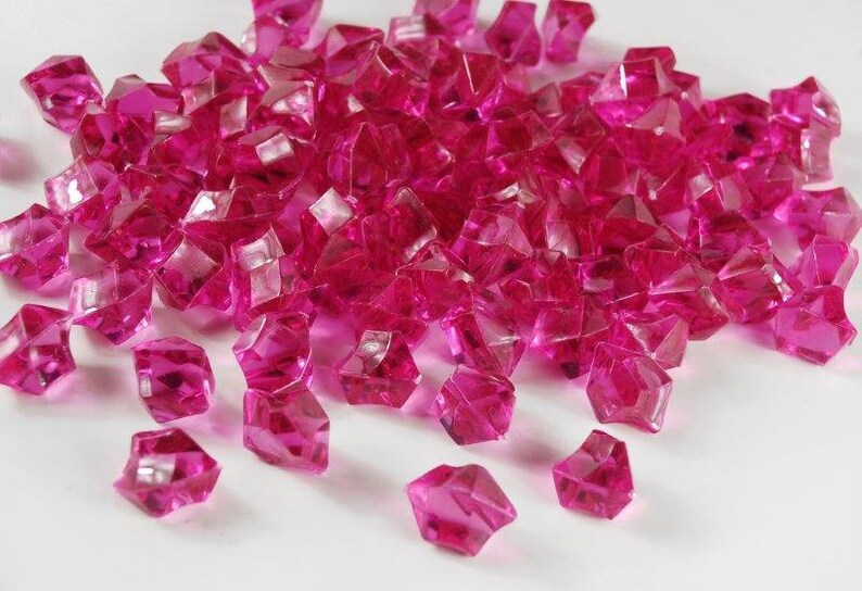 Fuchsia Acrylic Rocks Acrylic Rock Filler Vase Filler Gems Etsy