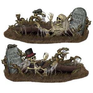 Doomed groom & buried bride props, scary decor,  party,    horror, ghost