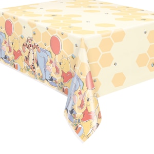 Winnie the Pooh plastic tablecloth, baby shower, first birthday, piglet, party supplies, honeybee, sweet as can bee