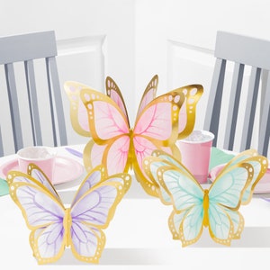 3D butterfly centerpiece set, butterfly baby shower decorations, butterfly birthday decorations, toddler birthday party, butterfly birthday