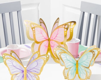 3D butterfly centerpiece set, butterfly baby shower decorations, butterfly birthday decorations, toddler birthday party, butterfly birthday