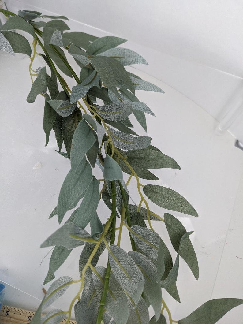 72 Artificial Weeping Willow Garland in Frost Green Etsy