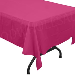 Rectangle Fuchsia plastic tablecloths for parties, banquet tablecloths, outdoor picnic tablecloths, valentines day, spring party
