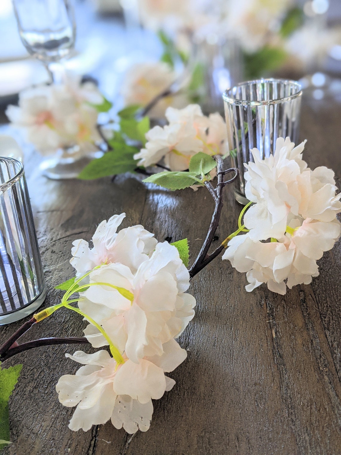 68 Peach Blossom Artificial Flower Garland Hanging Etsy