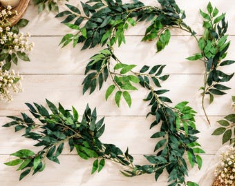 Artificial Weeping Willow Garland 65" – Greenery Vine Garland, Wedding Arch, Cascading Green Leaves, Faux Foliage, Home Decor