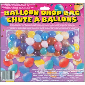 Balloon drop bag including balloons, Balloon party bag, balloon chute