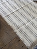 Natural Linen runner with pewter stripes, kitchen table runner, runner with fringe edge, striped table runner, rustic farmhouse