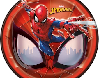 Spiderman paper party lunch plates 8ct, Spiderman birthday party, Spiderman party supplies, Spiderman tableware