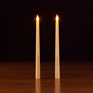 Set of 6 11 LED flickering flameless taper candles for candlesticks image 1