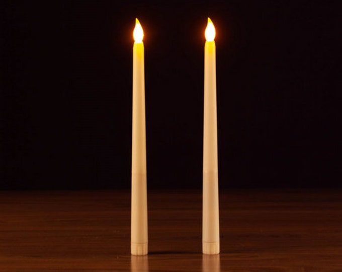 Set of 6 - 11" LED flickering flameless taper candles, flickering flameless candles, flameless LED taper candles, LED lighted candles,