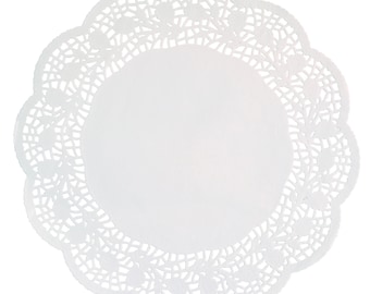 6.5" white paper doilies 36ct, white round paper placemat, charger placemat, craft doilies, tea party doilie, doilie place setting